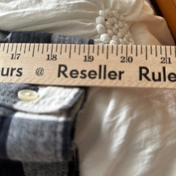 Old Navy Boyfriend Plaid 1/2 Button Popover Shirt XXL Black & White - Picture 8 of 8